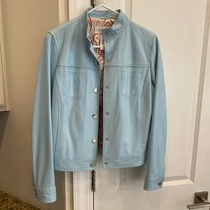 Liz Claiborne Light Blue Leather Jacket